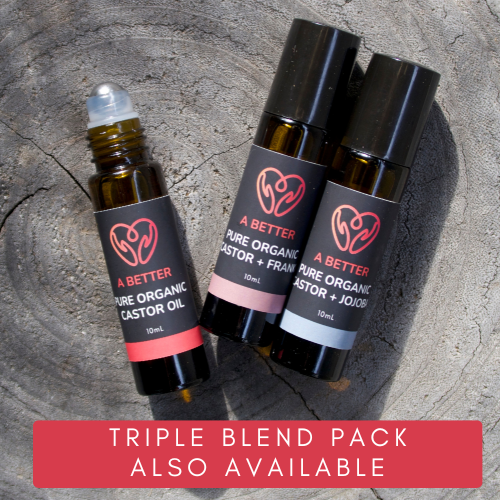 Pure Organic Castor Oil and Frankincense Roll-On 10mL - Amber Glass Bottle Stainless Steel Roller-2