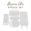 8 Piece Organic Cotton Castor Oil Wraps Pack - White-0