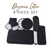 8 Piece Organic Cotton Castor Oil Wraps Pack - Black-0